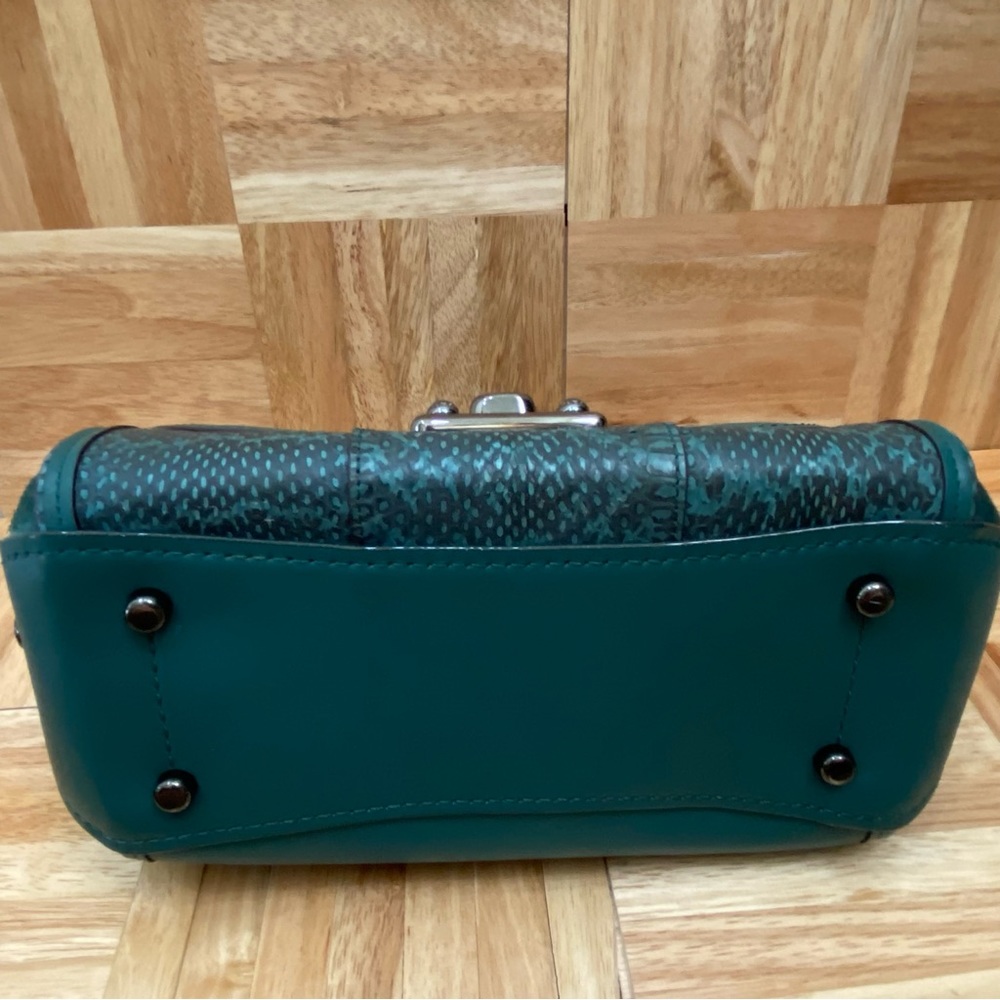 COACH 12086 Green Drifter Snakeskin Top Handle Crossbody Shoulder Bag - Picture 11 of 16